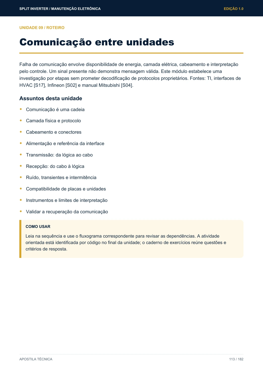 Página real: Comunicação